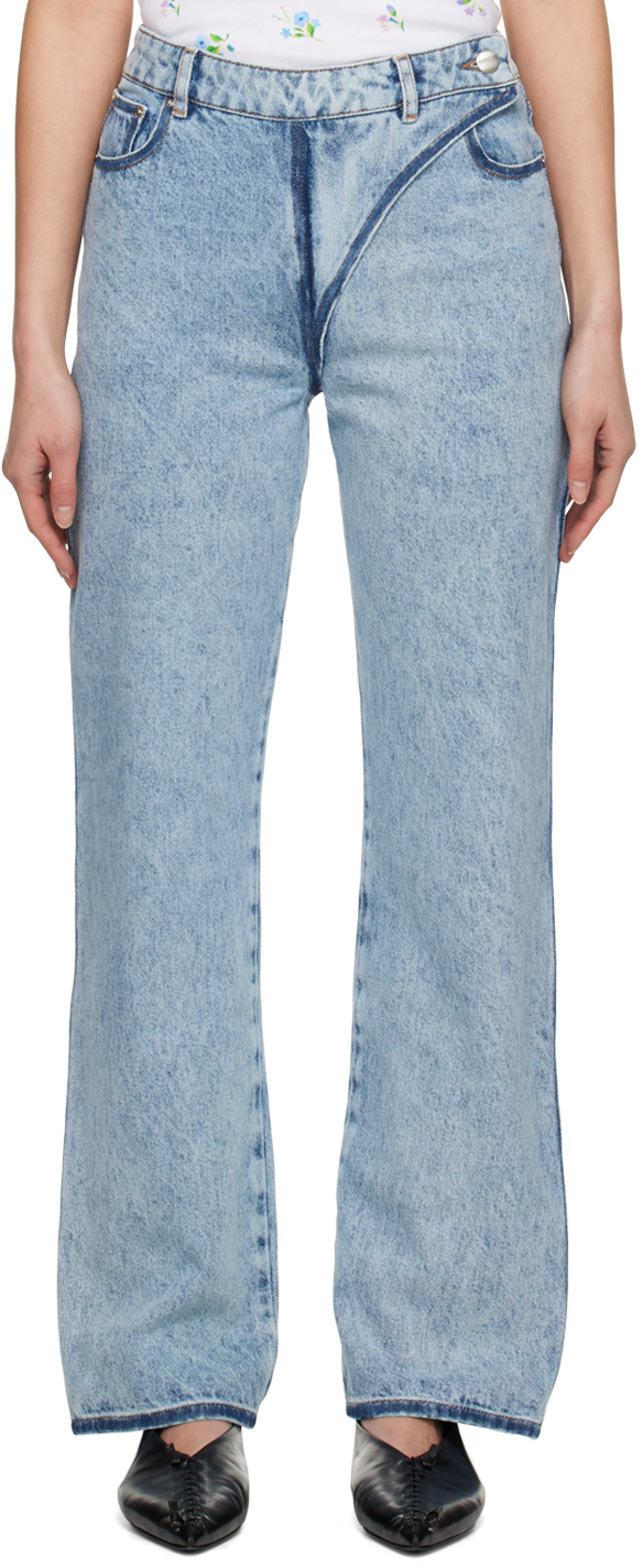 Nina Ricci: Blue Washed-Out Jeans | SSENSE