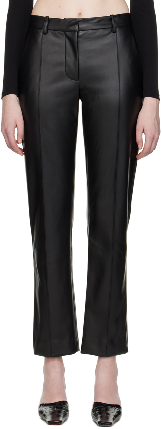 Black Classico Faux-Leather Trousers