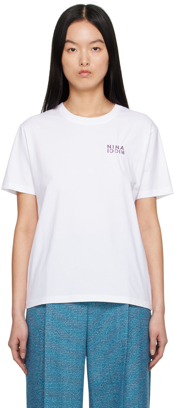 Nina Ricci Cotton Jersey T-shirt In White
