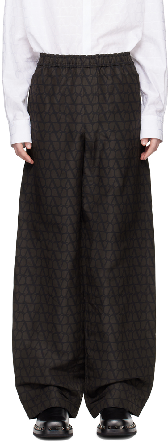 【関税込み】Valentino ブラック クリース トラウザーズ カナダ VALENTINO(ヴァレンティノ) パンツ・ボトムス(メンズ