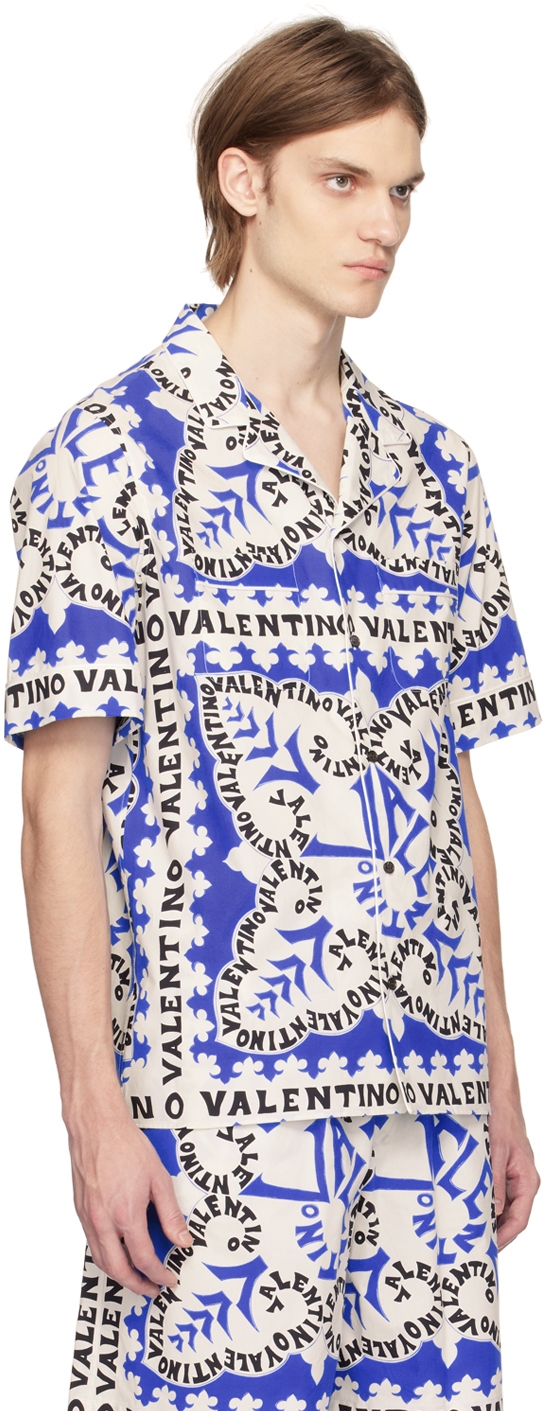 Valentino White & Blue Mini Bandana Shirt