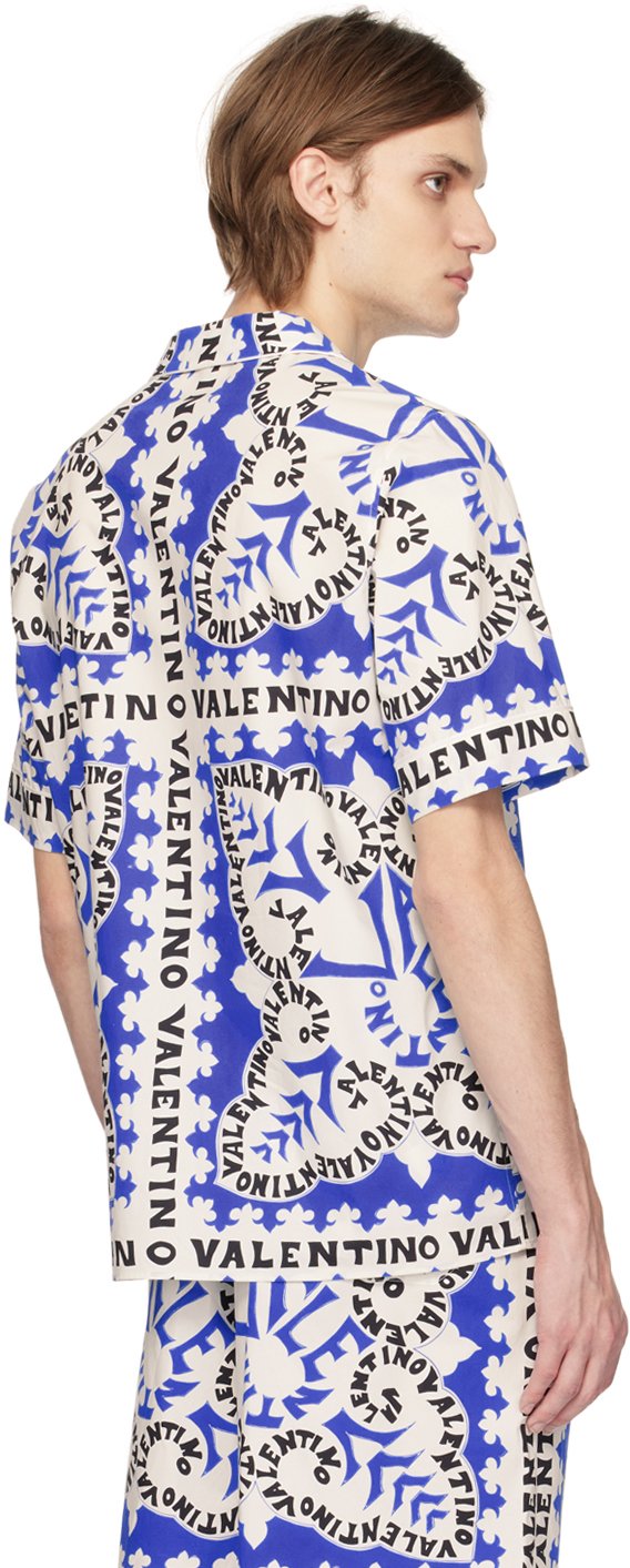 Valentino White & Blue Mini Bandana Shirt