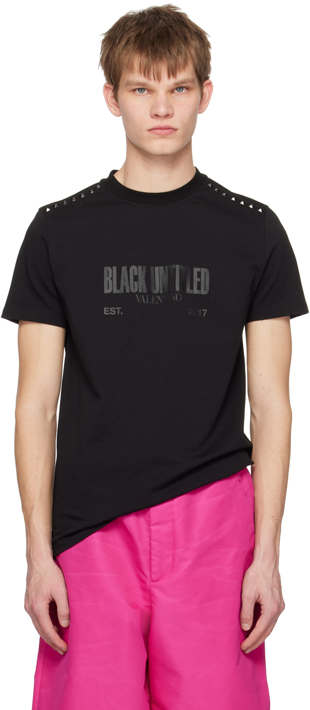 Valentinoのブラック Rockstud Tシャツがセール中