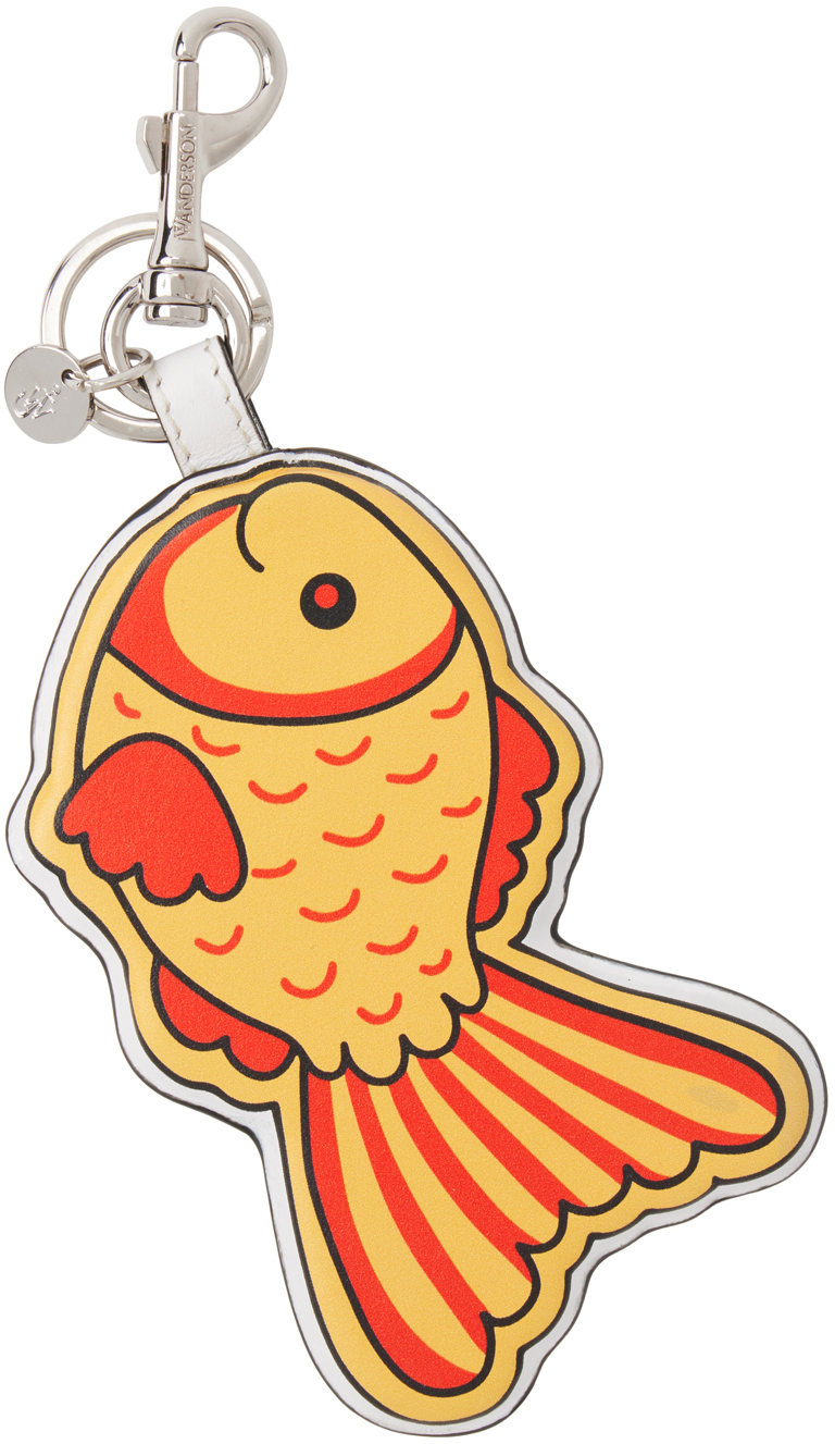 JW Anderson Yellow & Red Gold Fish Keychain