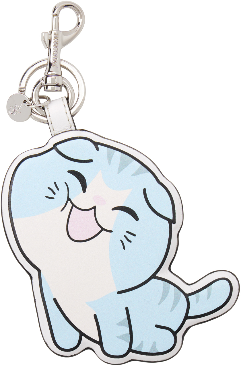 Blue & White Cat Keychain by JW Anderson on Sale
