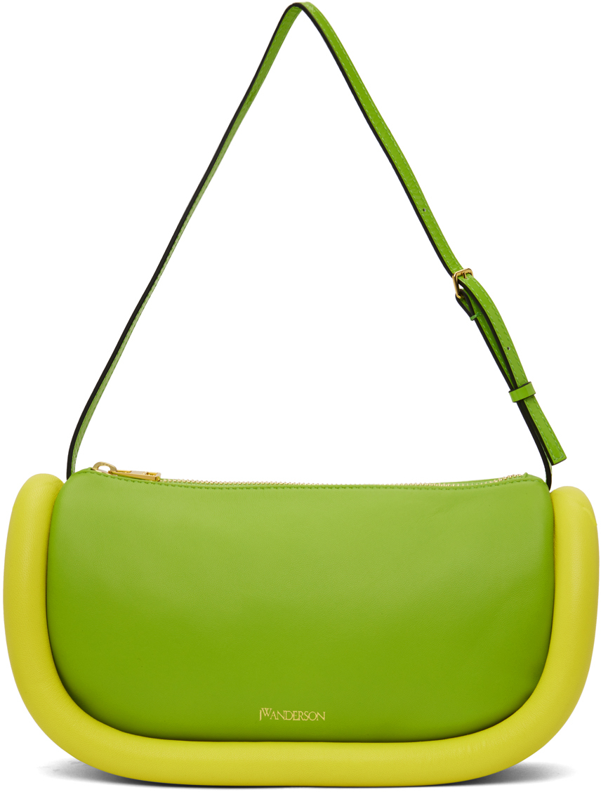 Jw Anderson Green & Yellow Bumper Moon Bag In 519 Lime Green/yello