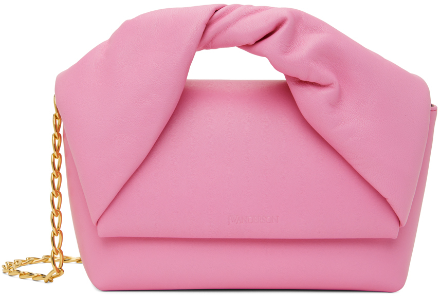 Shop Jw Anderson Pink Medium Twister Shoulder Bag In 300 Pink