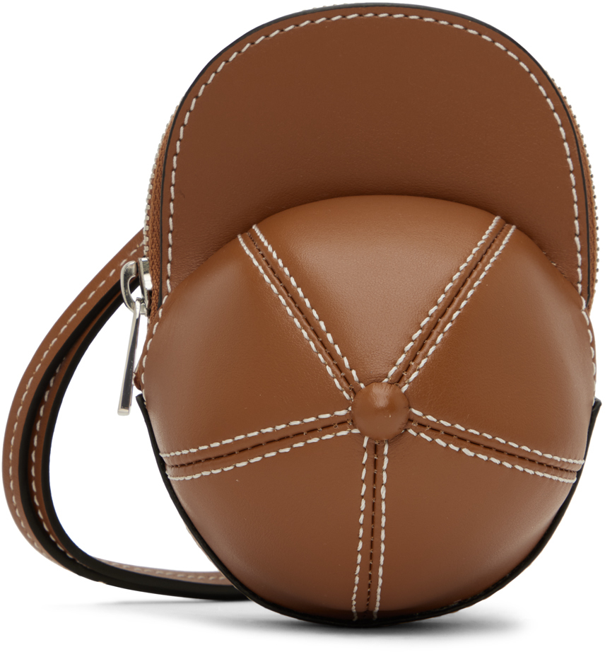 Jw Anderson Brown Nano Cap Leather Mini Bag In 623 Pecan