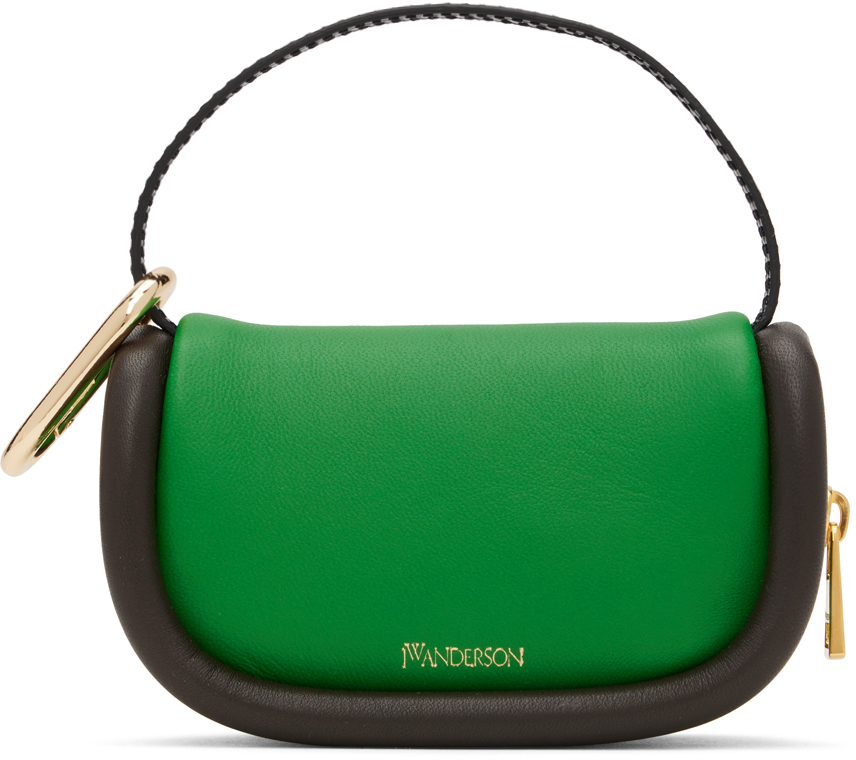 JW Anderson: Green Micro Bumper-7 Pouch | SSENSE