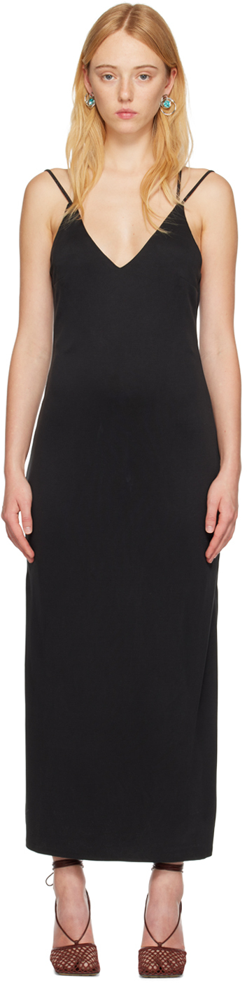 Black Form Cross Back Midi Dress by THIRD FORM on Sale