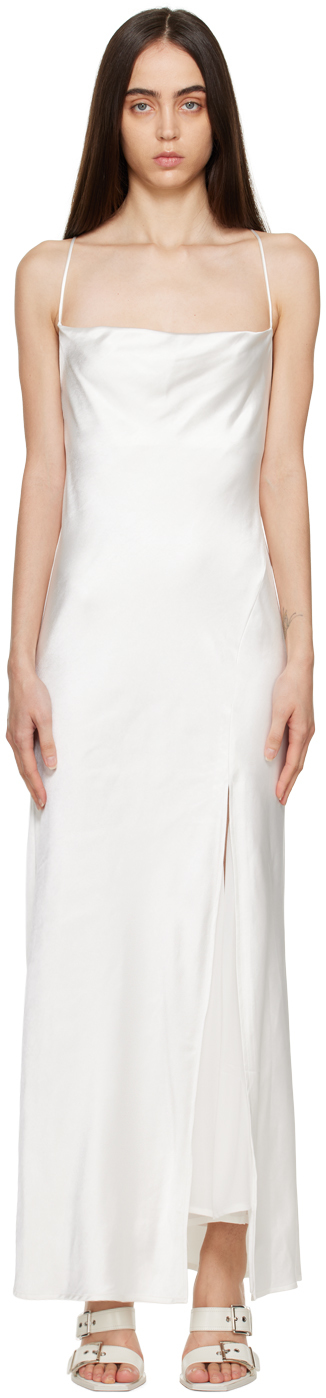 White Split Slip Maxi Dress