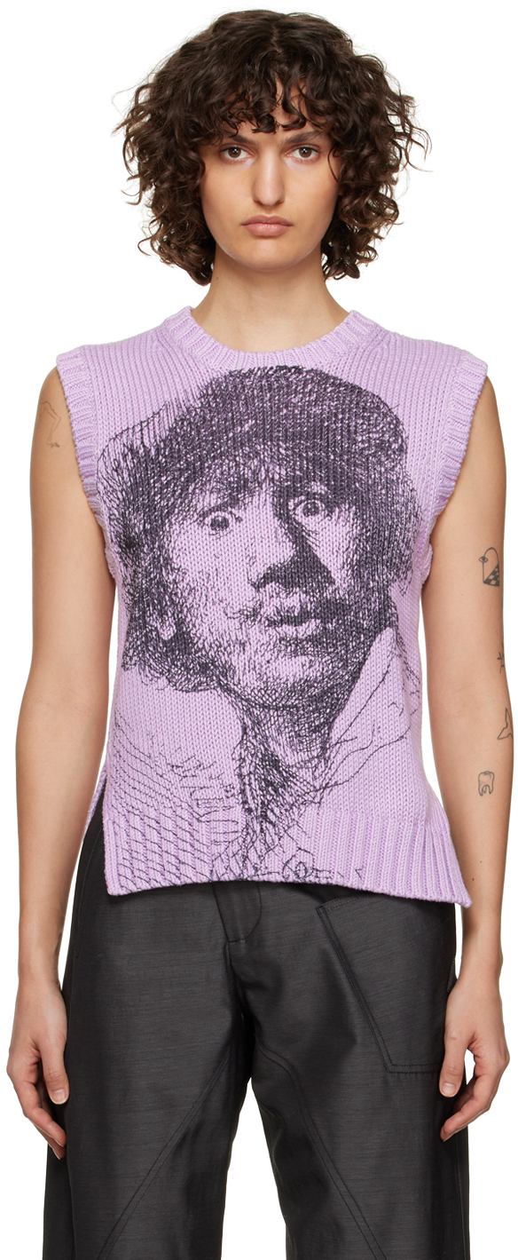 Jw Anderson Purple Printed Vest In 730 Lilac