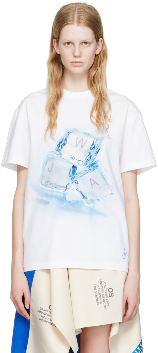 JW ANDERSON WHITE ICE CUBE T-SHIRT