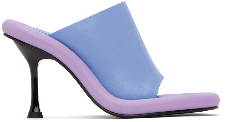 Jw Anderson Bumper-tube Leather Mules In Blue