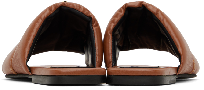 Jw Anderson Embellished Open Toe Flat Sole Mules In 509 Pecan