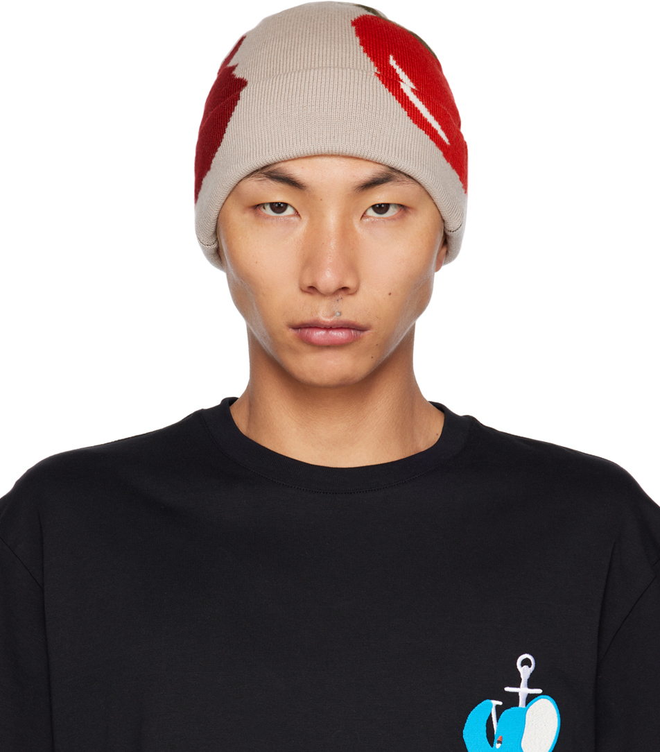 Shop Jw Anderson Beige Apple Beanie In 132 Beige