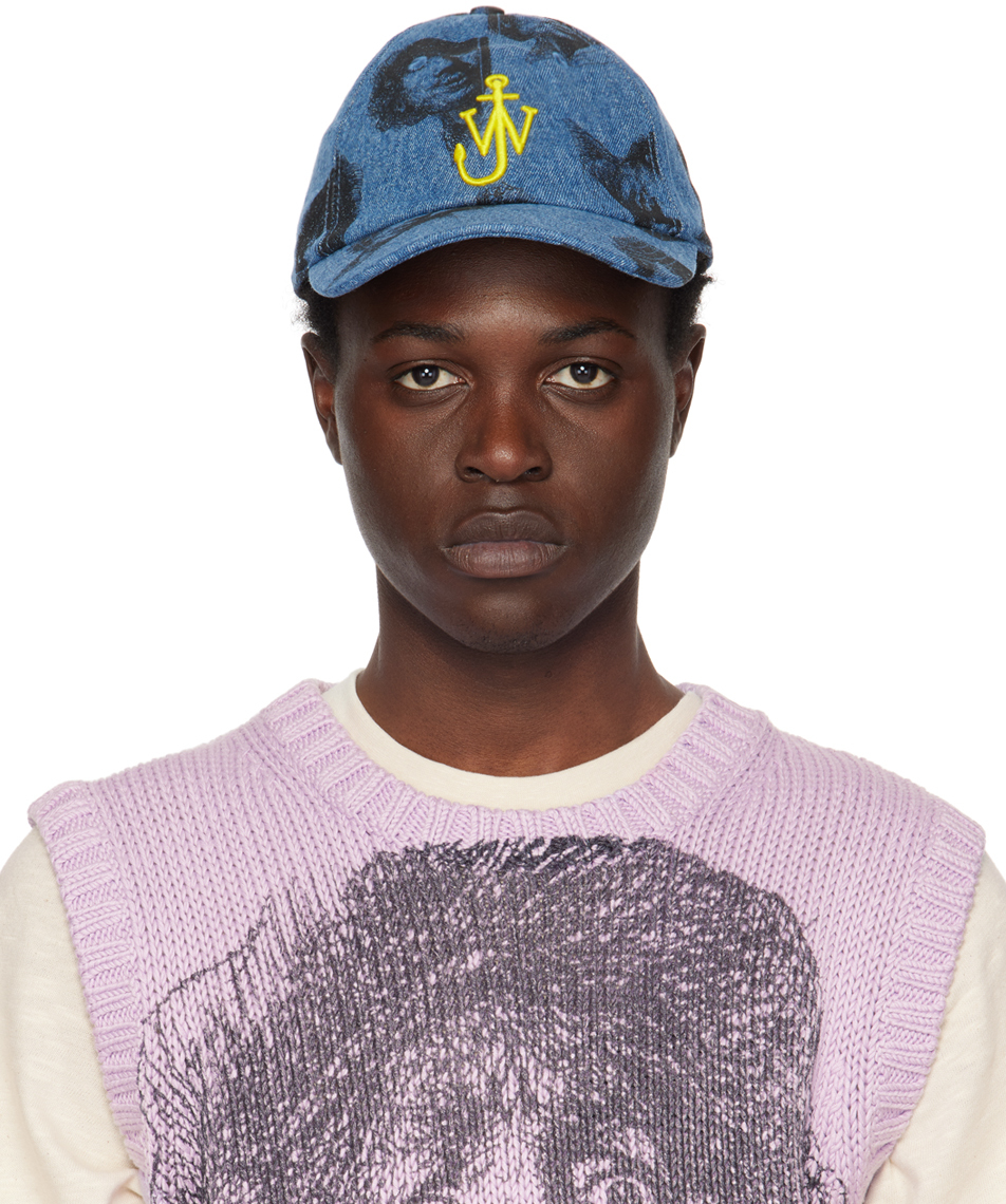 Jw Anderson Rembrandt Baseball Cap In Blue