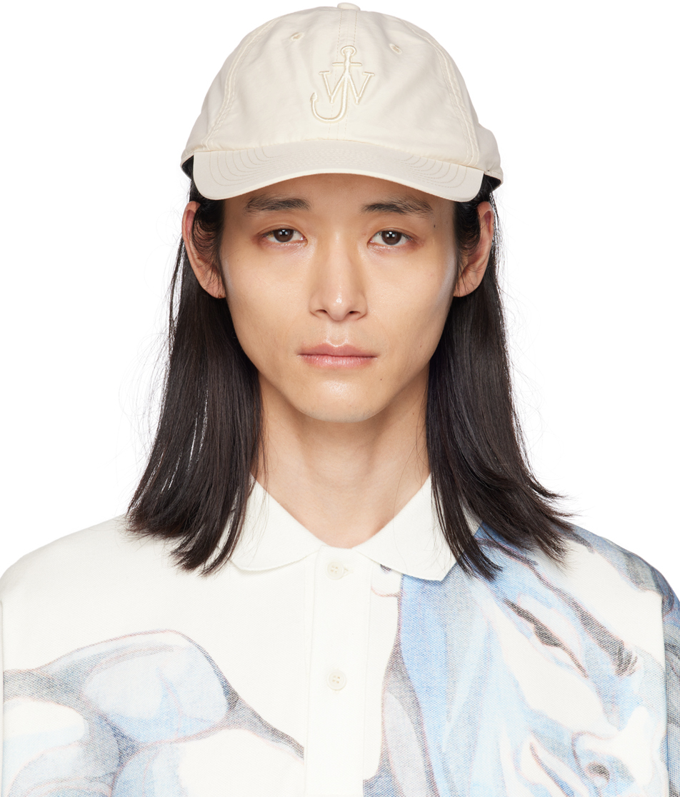 Jw Anderson Off-white Anchor Logo Cap In 01-white