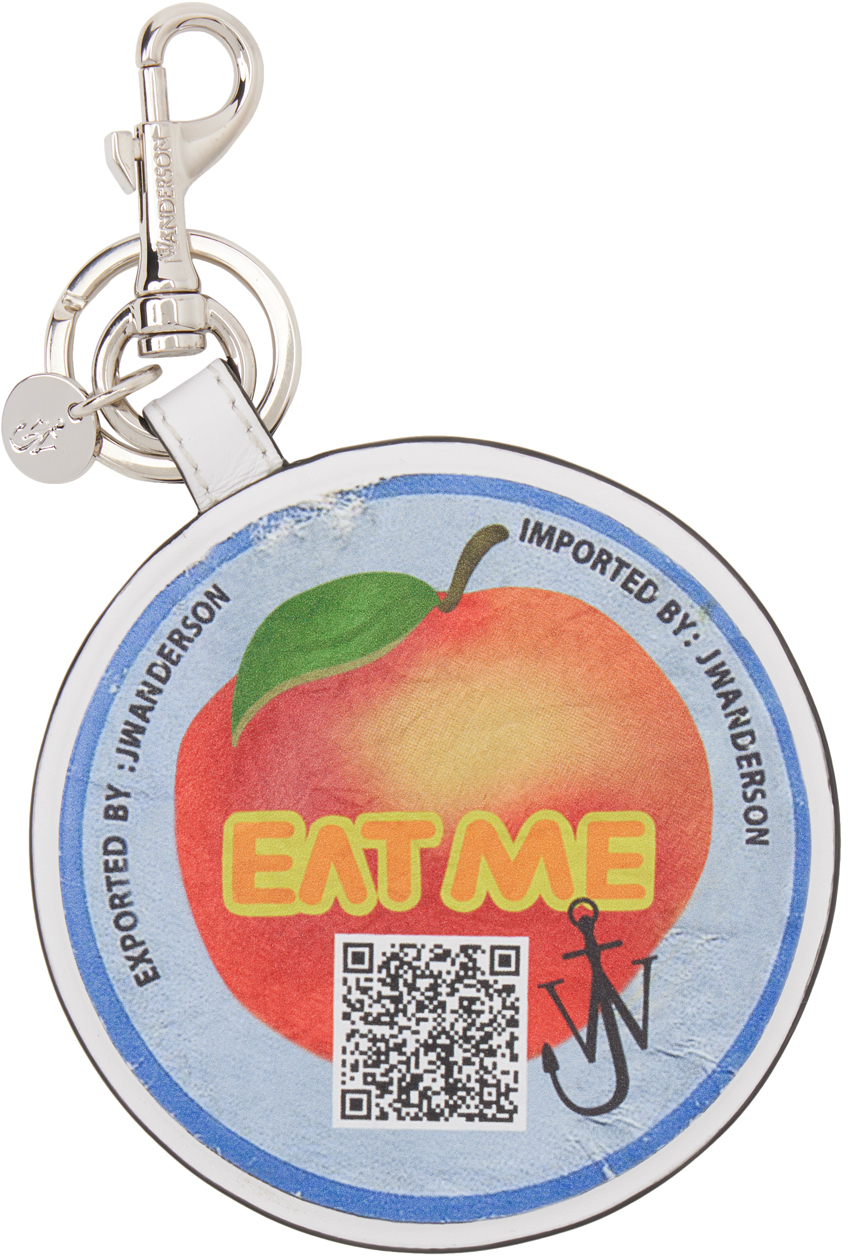 Jw Anderson Multicolor 'eat Me' Keychain In Blue