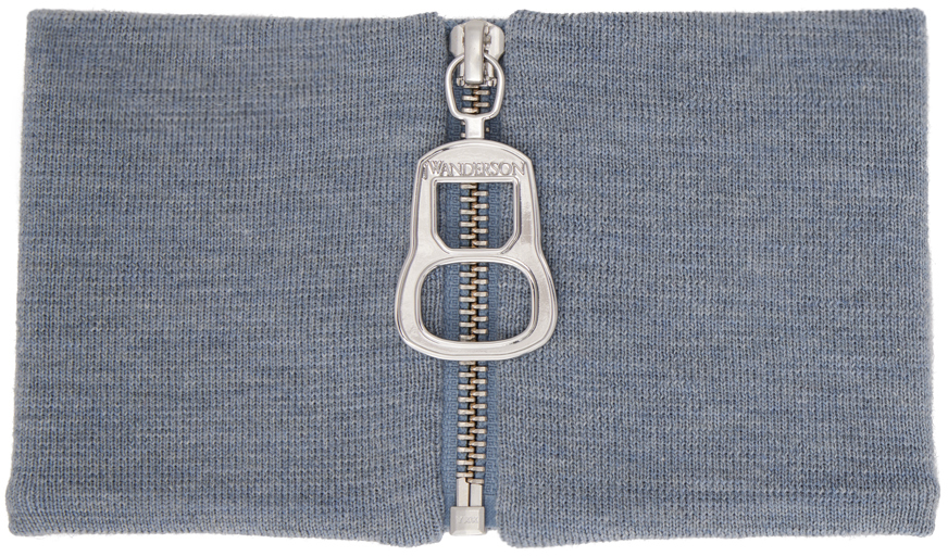 Jw Anderson Zipped Neck Band In Blue