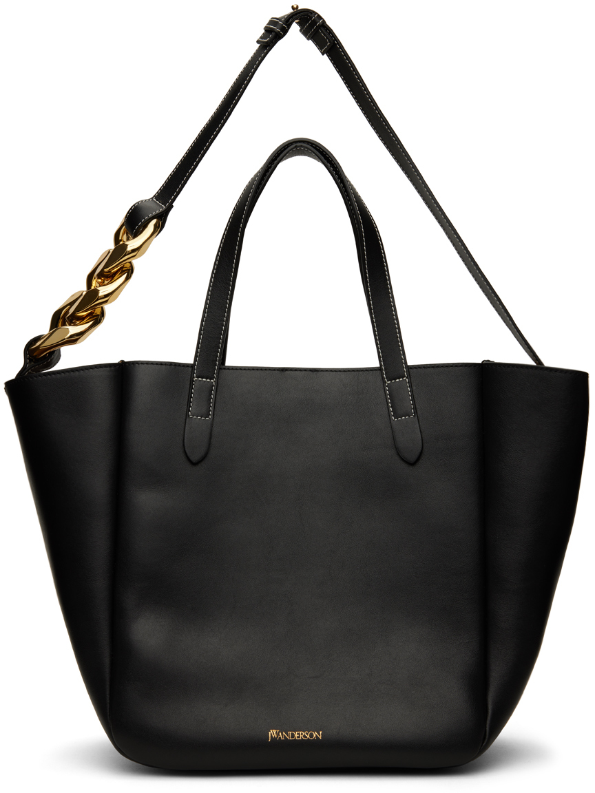 Jw Anderson Black Small Chain Cabas Bag In 999 Black