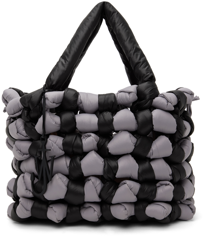 Jw Anderson Black & Gray Large Knotted Tote