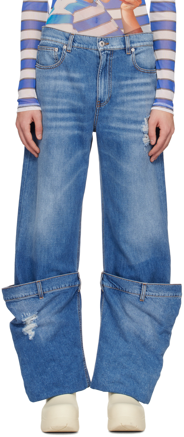 JW Anderson: Blue Bucket Jeans | SSENSE UK