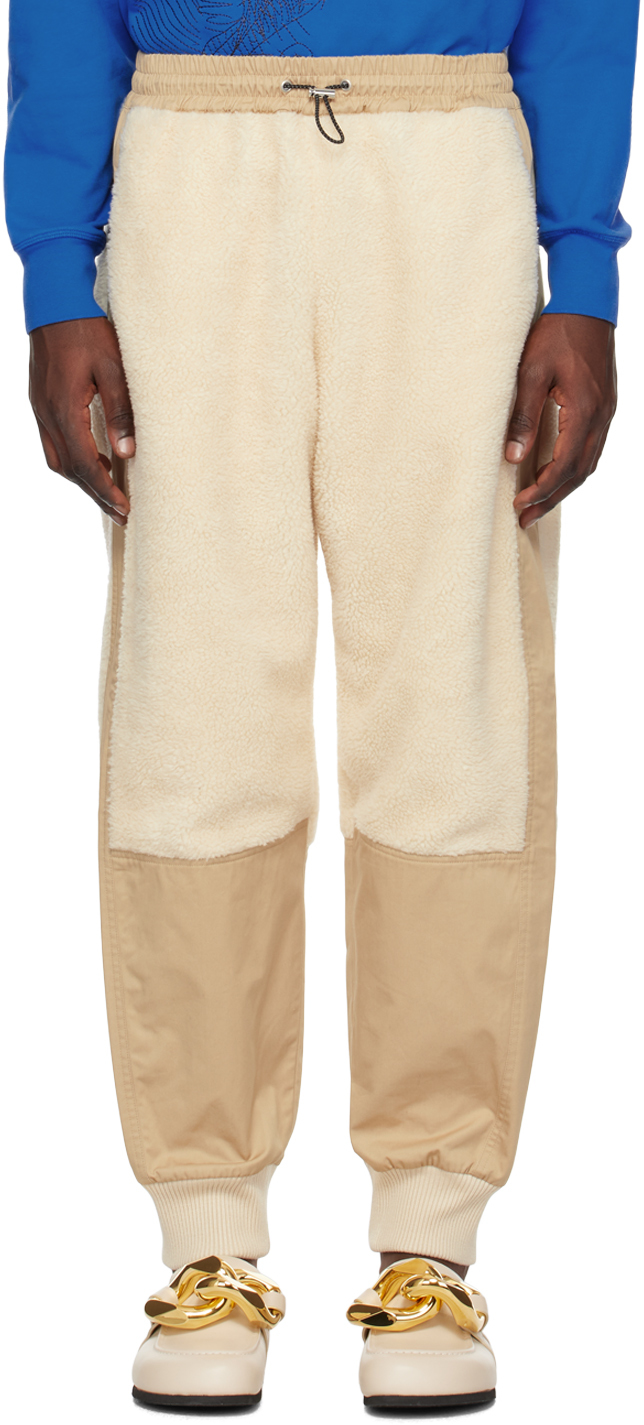 Beige & Off-White Paneled Sweatpants by JW Anderson on Sale