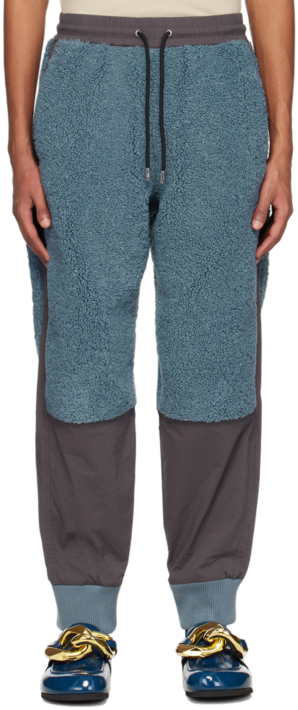 Jw Anderson Blue & Gray Colorblock Sweatpants In 800 Blue