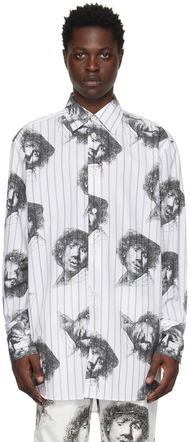 Jw Anderson White All Over Print Shirt Ssense