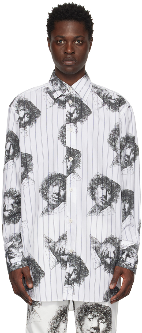 JW ANDERSON WHITE ALL OVER PRINT SHIRT