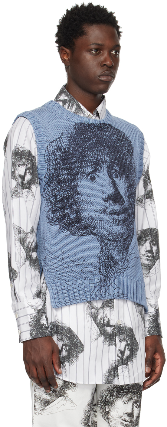 Jw Anderson Rembrandt Crewneck Vest In 820 Denim Blue