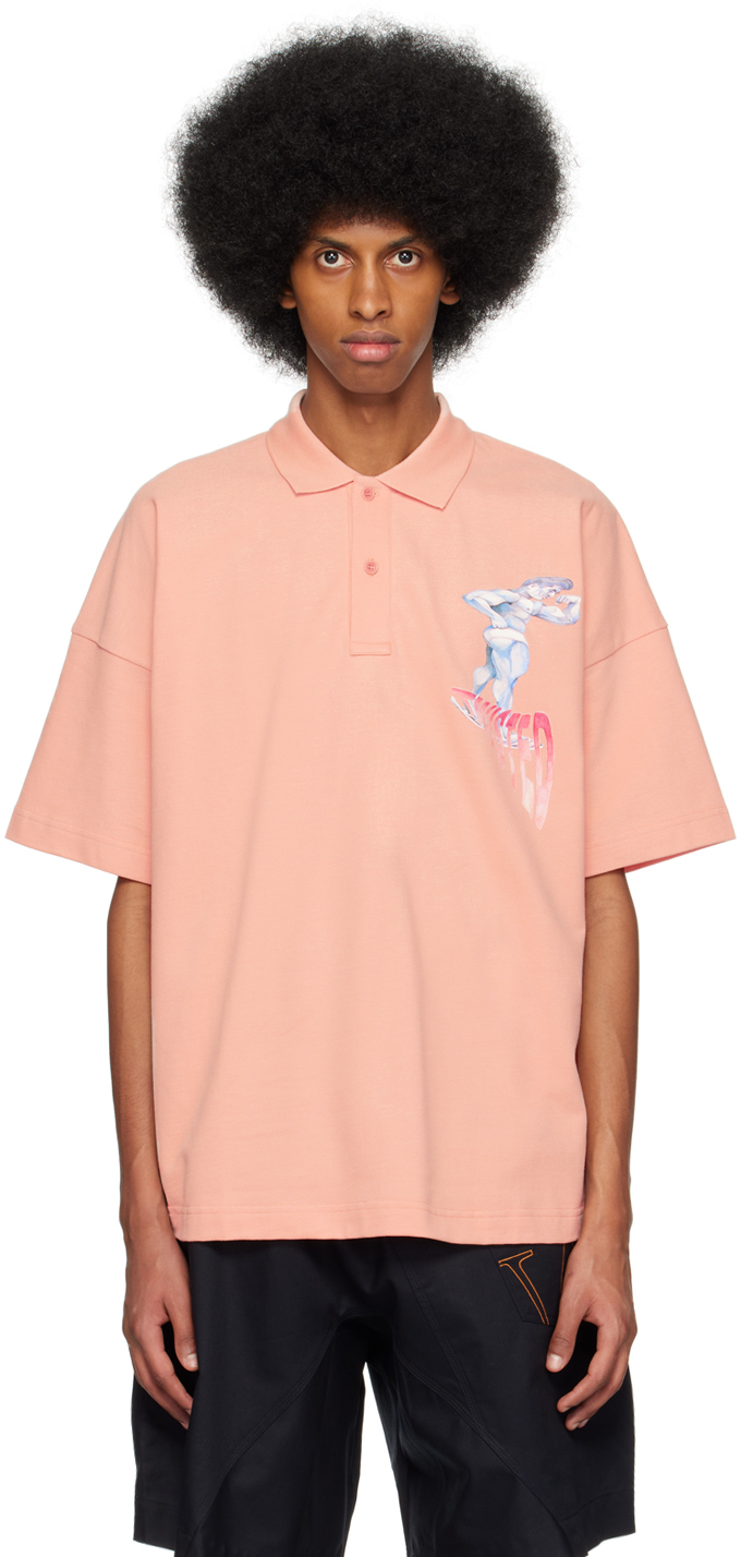Shop Jw Anderson Pink Print Polo In Pink 300