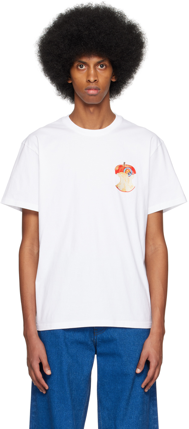 JW ANDERSON WHITE APPLE CORE T-SHIRT