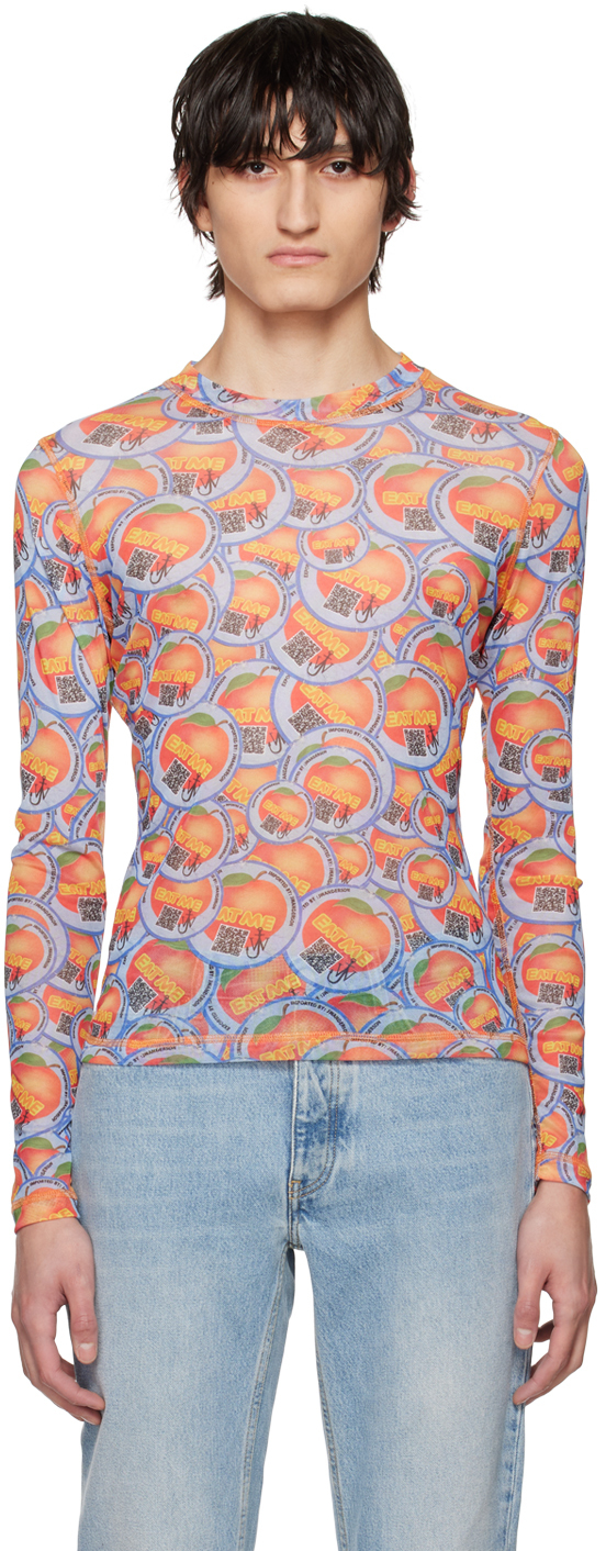 JW Anderson Multicolor Apple Sticker Long Sleeve T-Shirt