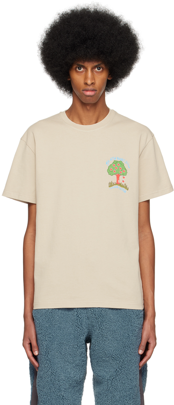 Shop Jw Anderson Beige Apple Tree T-shirt In 132 Beige