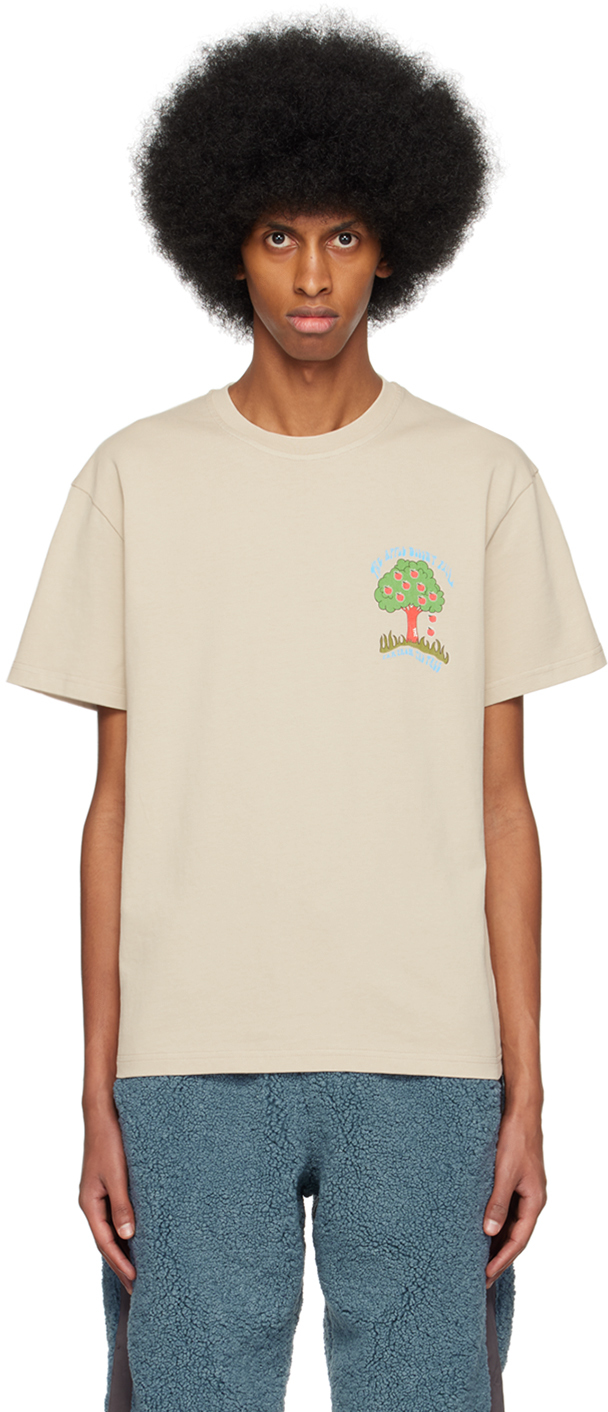 Jw Anderson Man T-shirt Ivory Size L Organic Cotton In 132 Beige