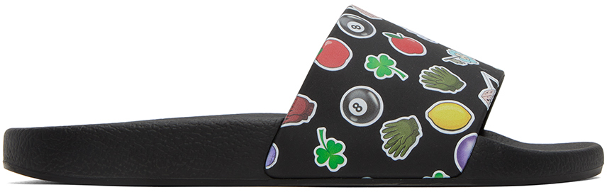 【関税込み】JW Anderson ブラック Sticker スライド Black Sticker Slides by JW Anderson on Sale