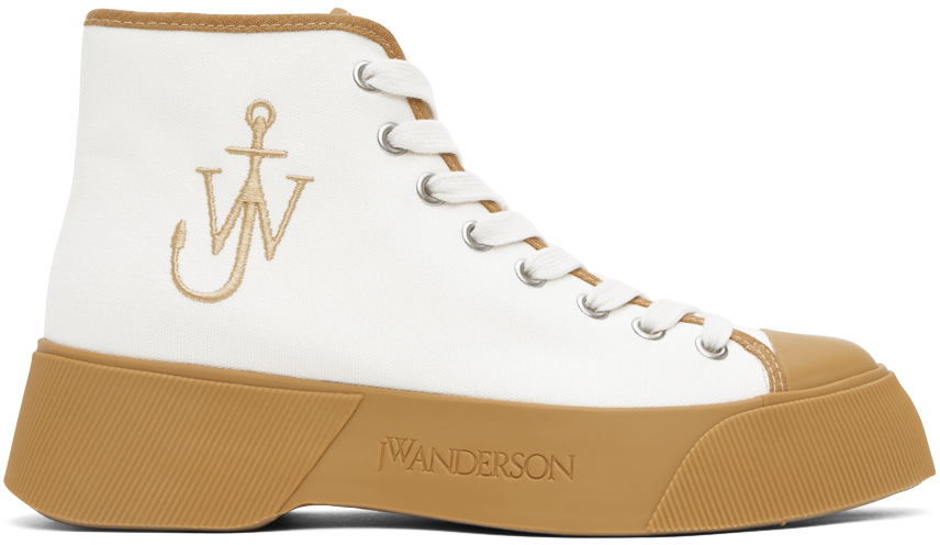 Jw Anderson Logo-print High-top Sneakers In Neutrals