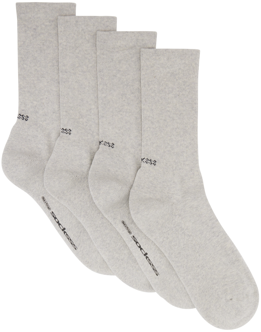 Socksss Two-pack Gray Socks In Moon Walk / Moon Wal