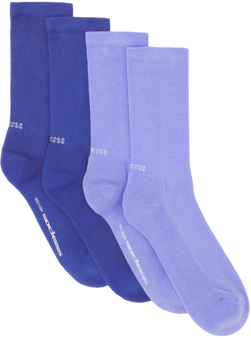 SOCKSSS: Two-Pack Blue & Purple Socks | SSENSE