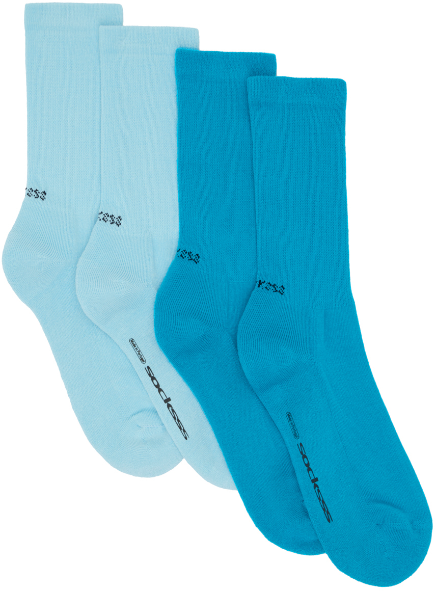 SOCKSSS TwoPack Blue Socks SSENSE