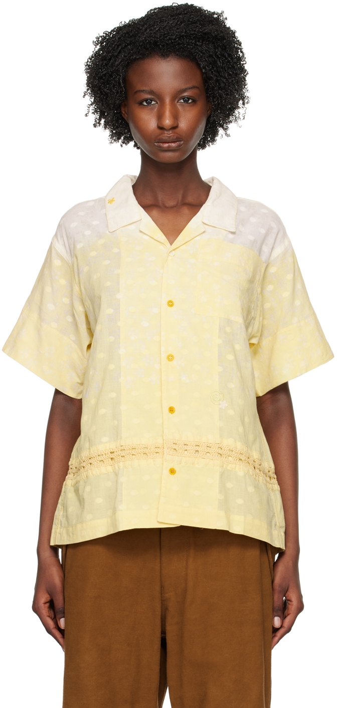Story Mfg. Yellow Greetings Shirt In Lemon Sugar Batik
