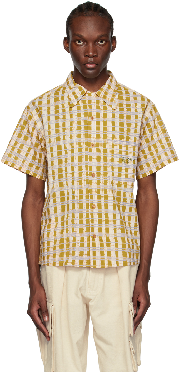 Shop Story Mfg. Yellow Shore Shirt In Shore Check Block