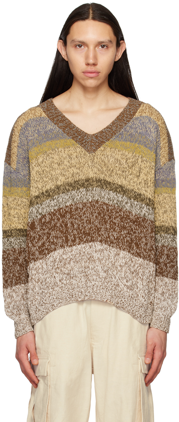 Shop Story Mfg. Multicolor Keeping Sweater In Treefall Hand Knit