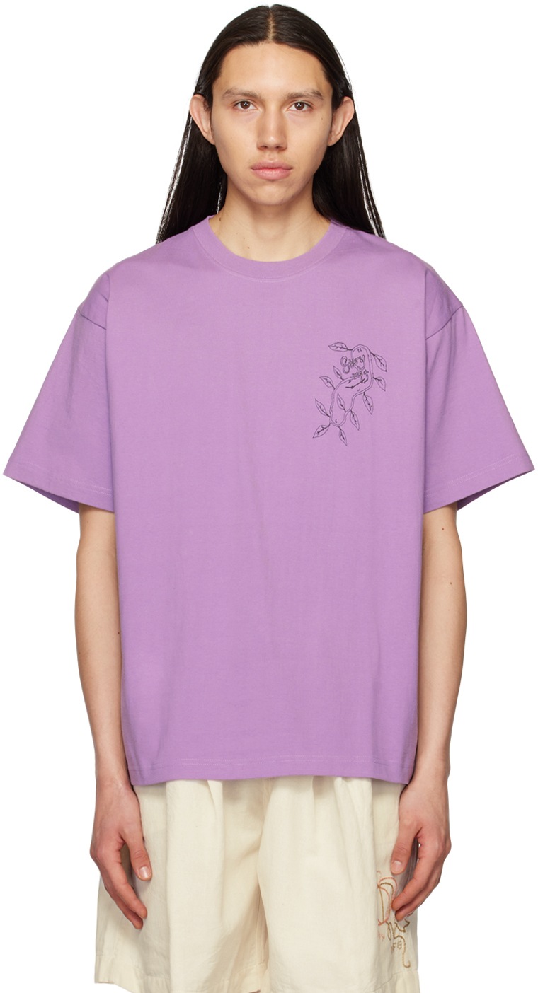 Story Mfg. Purple Grateful T-shirt In Lilac Vine