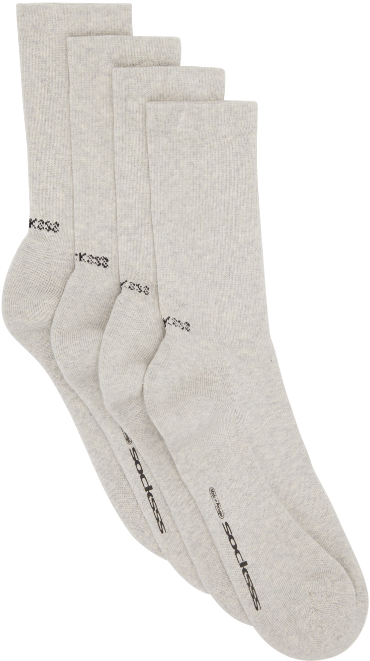 Socksss Two-pack Grey Socks In Moon Walk / Moon Wal