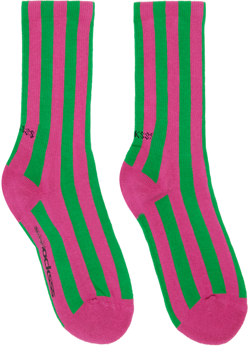 Socksss Two-pack Pink & Green Socks In Pick N Mix/applebott