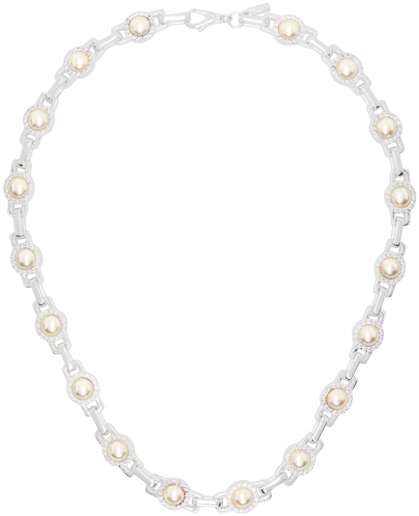 Hatton Labs SSENSE Exclusive Silver Pearl Romeo Link Necklace