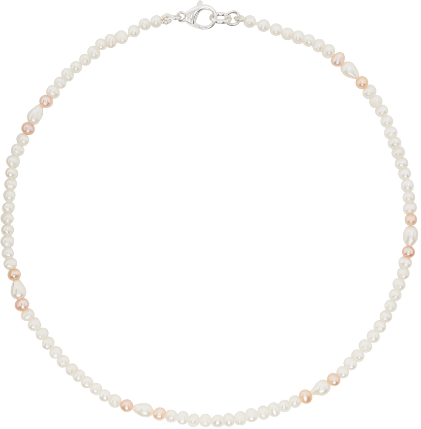 Hatton Labs SSENSE Exclusive White & Pink Droplet Pearl Necklace
